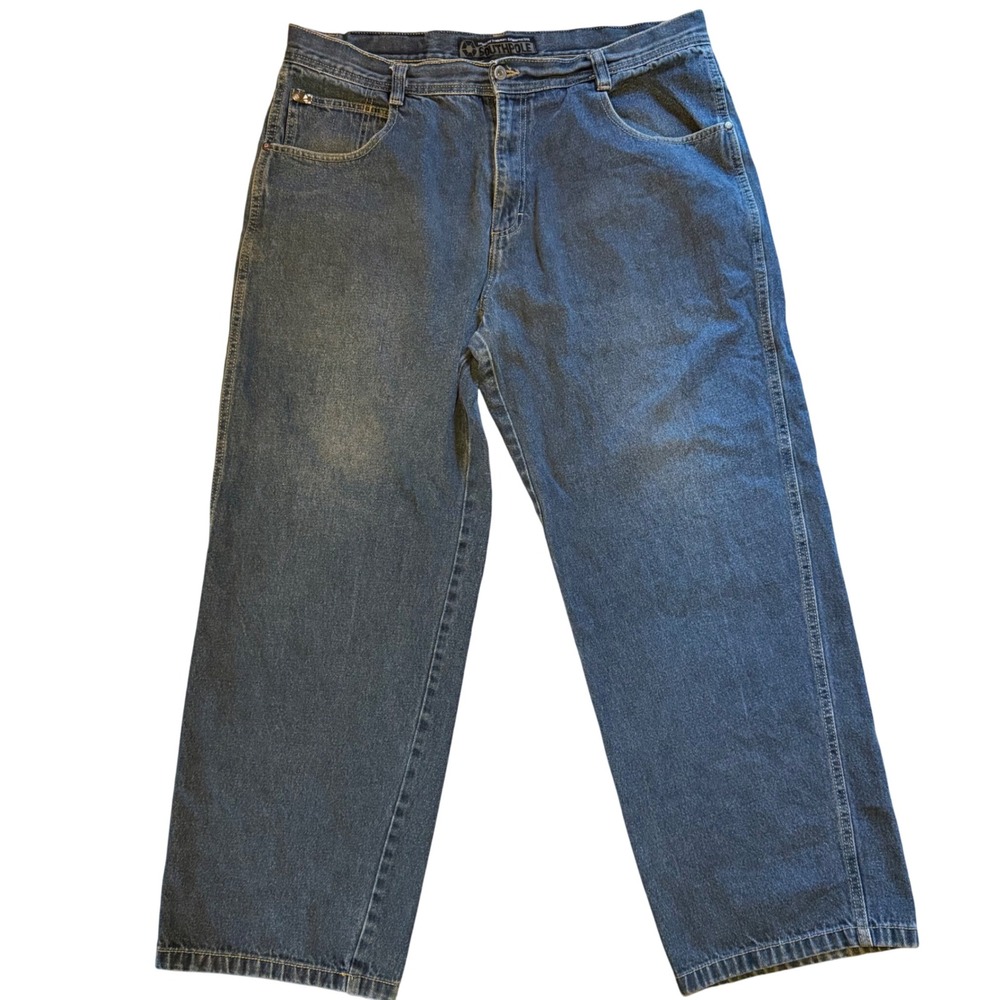 Southpole Y2K Baggy Jeans Blue Denim Mens 41x31 Streetwear Barrel Jeans Wide Leg - Picture 2 of 10